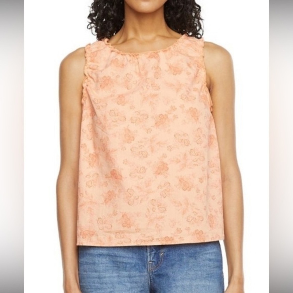 a.n.a. Sleeveless Cotton Orange Print  - M NWT
